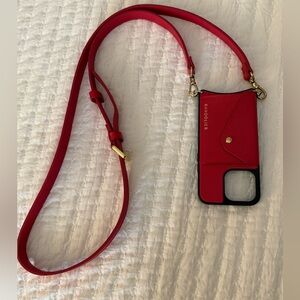 Hailey Crossbody Phone Case in Poppy Red/Gold for iPhone 13 Pro